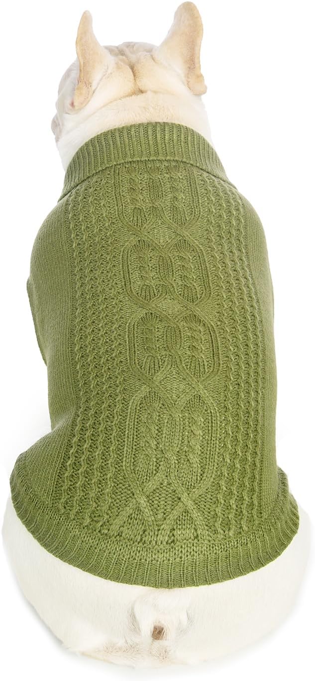 Stretchy Cat Sweater - 17 Colors & 6 Sizes | Snug Winter-Ready Knit for Boy/Girl Cats & Kittens(Olive Green, X-Large)