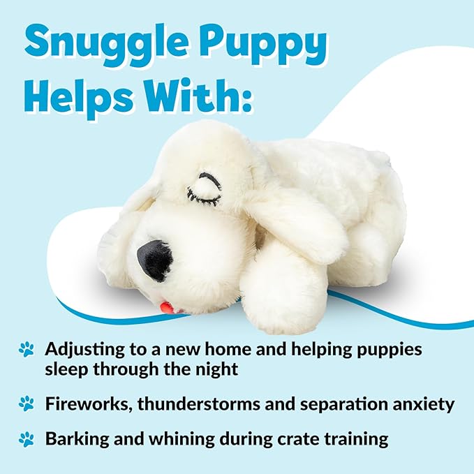 Original Snuggle Puppy Heartbeat Puppy Toy - Heartbeat Puppy for Dogs - Pet Anxiety Relief and Calming Aid - Comfort Dog Toy - Behavioral Training and Sleep Aid Cuddle buddy - Crate Training Essential