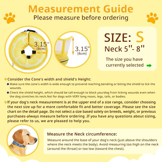 Soft Dog Cone Collar with Anti-Lick Shield, Inflatable Donut Cones Alternative After Surgery for Large/Medium/Small Dogs to Stop Licking, Elizabethan Neck Ecollars of Shame, Comfy Pillow E Recovery