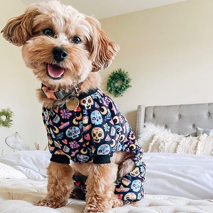 CuteBone Small Dogs Outfit Soft Puppy Onesies Pjs Dog Pajamas Pet Coat Cat Apparel Comfy Doggie Jumpsuit Bodysuit for All Seasons P73XS