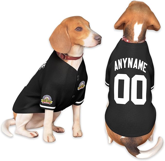 Custom Dog Baseball Jersey with Name Number Logo for Small Pet Dogs-Personalized Dog Shirts