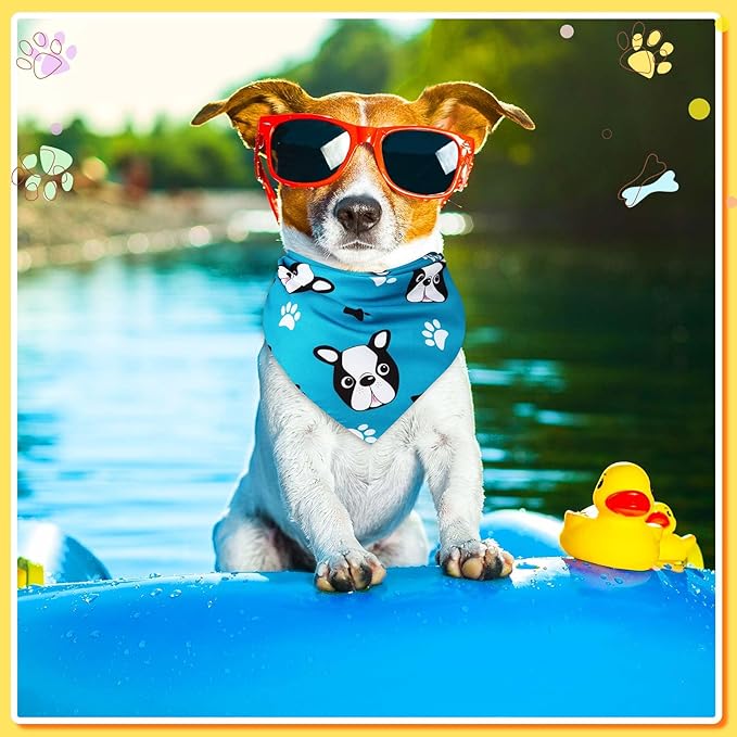 Geyoga 240 Pcs Halloween Dog Bandanas Bulk Thanksgiving Pet Bandanas Adjustable Fall Triangle Dog Grooming Scarf Bibs Kerchief for Small Medium Large Cats Pet Costume A(Paw Print)