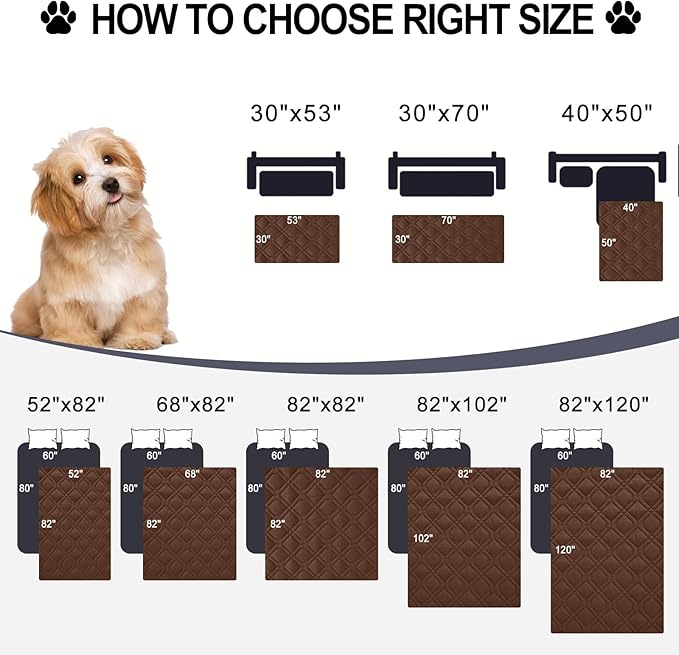 Smiry Waterproof Dog Blanket, 30x70 Inch Soft Pet Bed Cover Reversible, Washable Sofa Couch Furniture Protector for Small Medium Large Dog Puppy Cat, Brown/Chocolate