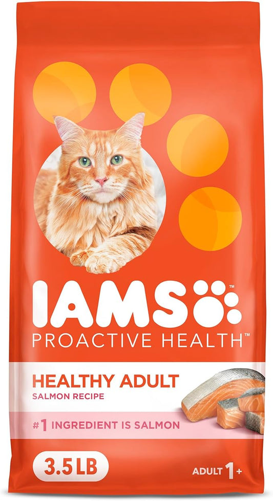 IAMS Proactive Health Adult Healthy Dry Cat Food with Real Salmon, 3.5 lb. Bag
