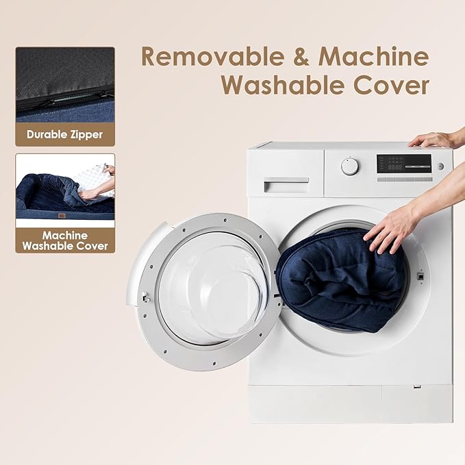 EHEYCIGA Memory Foam Dog Bed XLarge Sized Dogs, Extra Large Dog Bed Orthopedic with Washable Removable Cover, Waterproof XL Pet Bed Couch for Crate, 41x27x6 Inches, Navy Blue