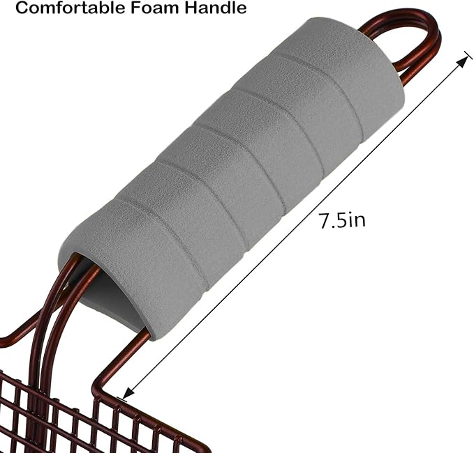 Cat Litter Scoop, Steel Metal Scooper with Deep Shovel and Long Foam Handle for Kitty Litter Box, Soft Pet Sifter, Comfy Poop Sifting, Pooper Lifter, Durable and Heavy Duty, Bronze Finish