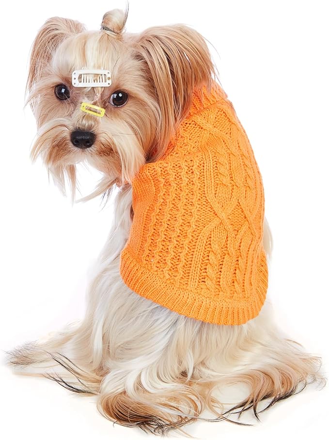 Stretchy Cat Sweater - 17 Colors & 6 Sizes | Snug Winter-Ready Knit for Boy/Girl Cats & Kittens(Orange, Small)