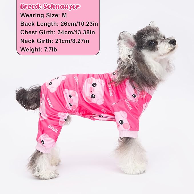 Dog Pajamas Soft Lightweight Dog Onesies Outfit Clothes for Small Medium Large Puppy Pjs for Pet Boys Girls Dogs Cats (XXL (Back: 17.8",Chest: 22.8", Neck: 13"), Pink Pig)