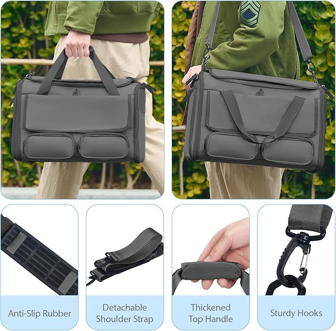 Cat, Dog Carrier for Pets up to 15 lbs, Soft-Sided Collapsible Pet Carrier with Upgraded Sturdy Base, Privacy Curtain and 2 Storage Bags, Cat Bag for Medium Cats and Small Dogs