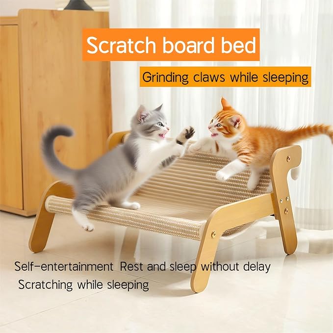Scratcher Bed,Scratcher Couch,Scratcher Lounger,for Indoor Cats,Sisal Scratcher 2 in 1 Cat Couch, Wear-Resistant Scratching Lounge Chair,Additional Gift Sisal Scratcher