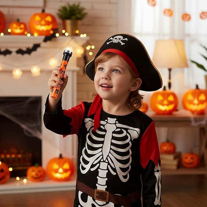 Kids Halloween Flashlight Skull Ghost Pumpkin Bat Spider Halloween Light Projector Halloween Props