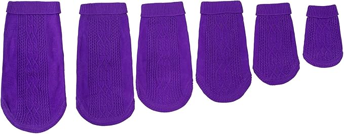 Stretchy Cat Sweater - 17 Colors & 6 Sizes | Snug Winter-Ready Knit for Boy/Girl Cats & Kittens(Deep Purple, X-Large)