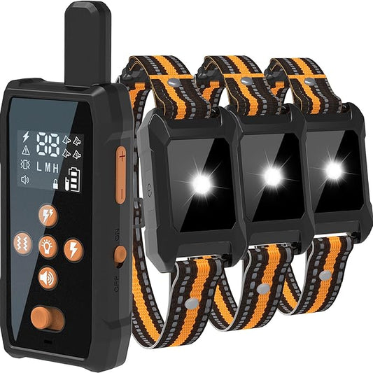 Dog Training Collar with Remote 4200FT 3 Dogs - Shock Collar for Barking Control, 4 Modes(Beep/Vibe/Static), IPX7 Waterproof for Swimming, 30-Day Rechargeable Battery, Adjustable for Small to XL Dogs