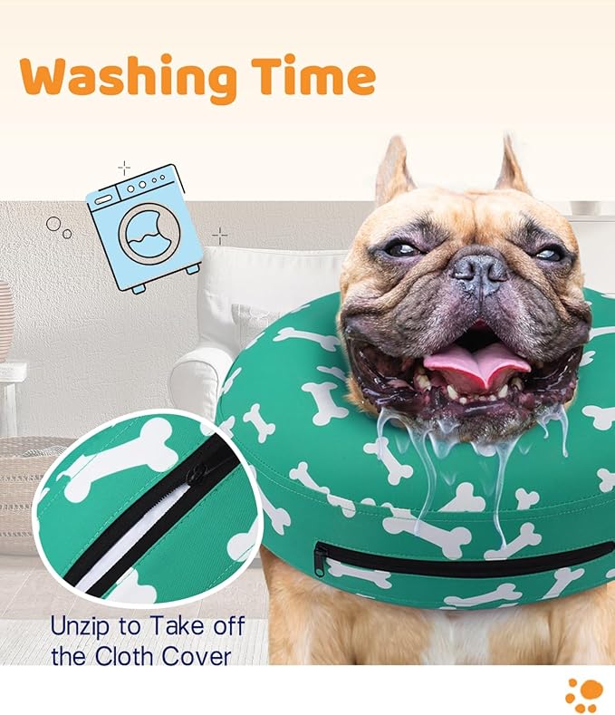 Supet Inflatable Dog Cone Collar Alternative After Surgery, Dog Neck Donut Collar Recovery E Collar for Neuter, Soft Pet Cone for Small Medium Large Dogs