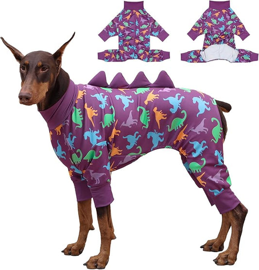 Dog Pajamas Large Size, Big Dog Onesie Clothes, Anti Shedding and Licking, Post Surgery Recovery Pet Pjs, Cotton Soft Material Stretchable Pet Pajamas U-COSP03XXL