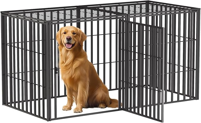 Steel Tube Heavy Large Dog Crate, 48" L x 28" H Dog Crates for Medium Large Dogs, Big Dog Cage, Dog Kennel, Puppy Dog Playpen with Top, Pet Cage, Indoor, New Model