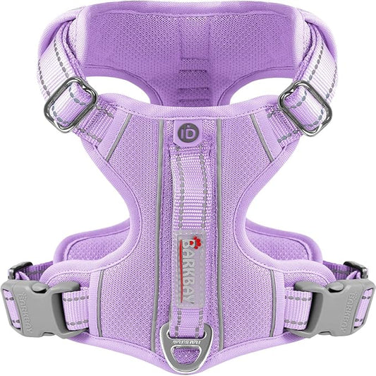 BARKBAY Dog Harness No Pull with ID Tag Pocket - Heavy Duty, Reflective, Easy Control for Large Dogs(Violet Purple,XS)