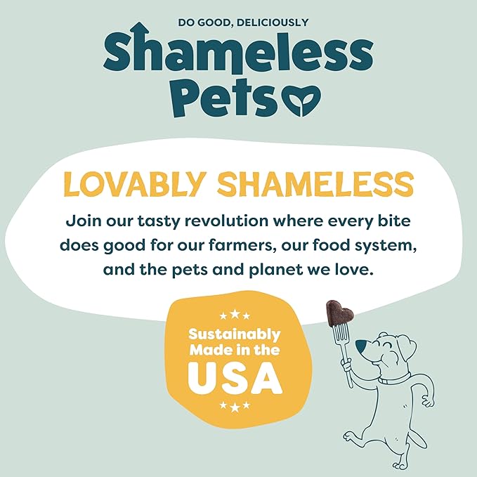 Shameless Pets Soft-Baked Dog Treats - Bananas for Bacon, Grain-Free Snacks for Medium & Large Dogs, Natural & Healthy Doggy Chews with Omega 3 & 6, Treats for Older & Senior Dogs, Made in USA