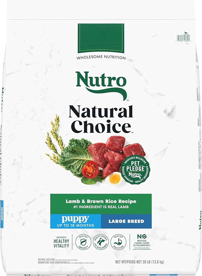 Nutro Natural Choice Large Breed Puppy Dry Dog Food, Lamb and Brown Rice Recipe, 30 lbs.