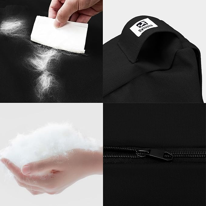 Sytopia 36 Inch Canvas Dog Bed for Large and Medium Dogs, Outdoor and Indoor Pet Bed, Waterproof Washable Removable Cover, Patio Pet Pad, Black