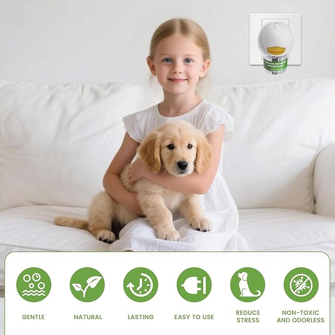 8 Pack Dog Calming Diffuser Pro Kit - Pheromone Diffuser for Dogs to Reduce Anxiety, Barking, Aggression & Indoor Stress (2 Diffusers + 6 Refills