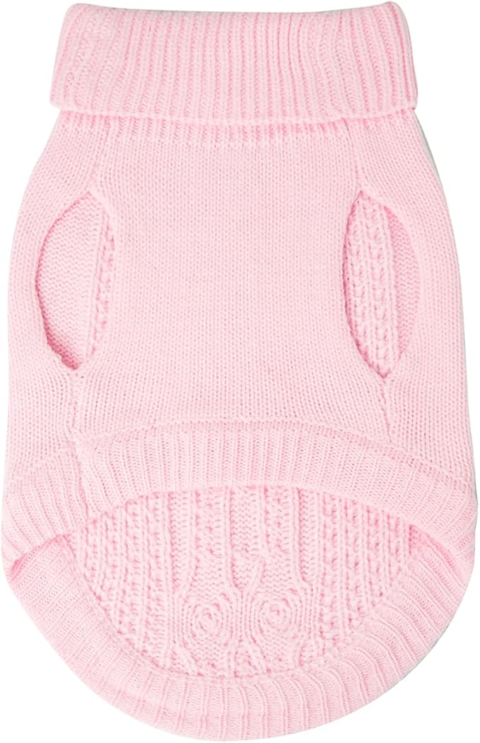 Stretchy Cat Sweater - 17 Colors & 6 Sizes | Snug Winter-Ready Knit for Boy/Girl Cats & Kittens(Light Pink, X-Large)