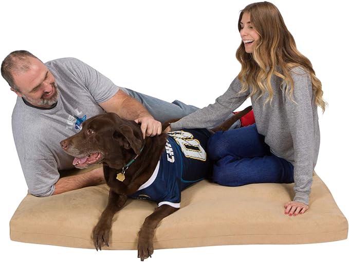Pet Support Systems Orthopedic Dog Bed - Gel Memory Foam Pet Bed, Luxury Washable Dog Bed for Sleeping and Support (Removable Cover, XX-Large Tan Dog Bed)