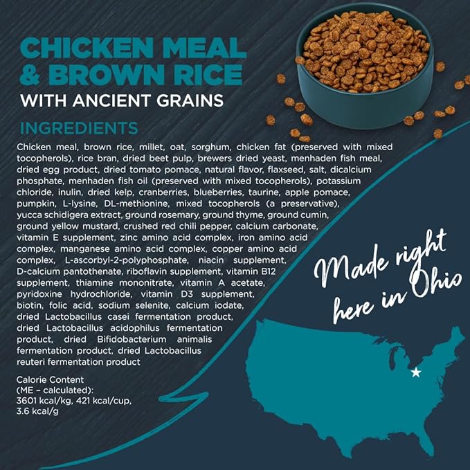 Blackwood Complete & Balanced Diet Dry Dog Food, Chicken Meal & Brown Rice with Ancient Grains, 24 Pound Bag, Slow Cooked with Vitamins & Minerals
