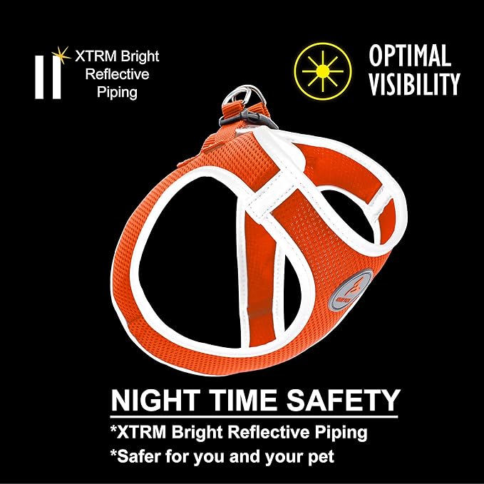 Kruz Dog Harness (Chest 13.5"-14", Weight 4–6 lbs) Athletica Adjustable Heavy Duty No Choke Puppy Vest for Small Dogs Lightweight Air Mesh, Reflective, Puppy Essentials – Raspberry Pink, X-Small