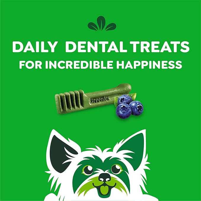 Greenies Teenie Dental Dog Treats, Blueberry Flavor, 12 oz. Pack (43 Treats)