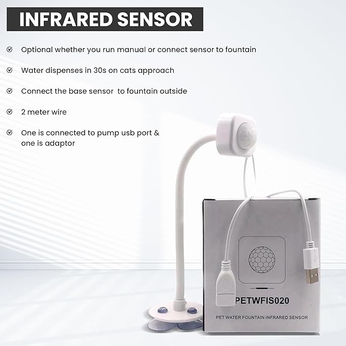 Cat Water Fountain: 108oz/3.2L Ultra Quiet with Cat Fountain Water Level Window, Pet Water Fountain Bundle with 4 Extra Filters and Motion Sensor