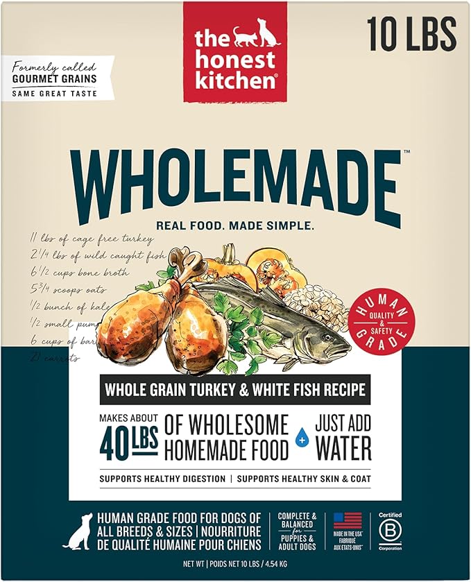 The Honest Kitchen Wholemade™ Whole Grain Turkey & White Fish Dog Food, 10 lb Box