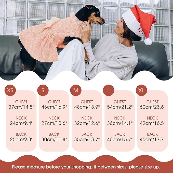 Kuoser Dog Dress, Cute Dog Dresses for Large Dogs Girl Elegant Puppy Tutu with Bow-Knot, Doggie Princess Costume Pet Outfit for Birthday Party Christmas Halloween Wedding, Pink XL