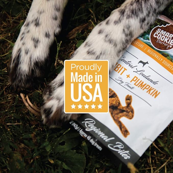 Smart Cookie All Natural Dog Treats - Rabbit & Pumpkin - Training Treats for Dogs with Allergies or Sensitive Stomachs - Soft Dog Treats, Grain Free, Chewy, Human-Grade, Made in USA - 5oz, Pack of 3