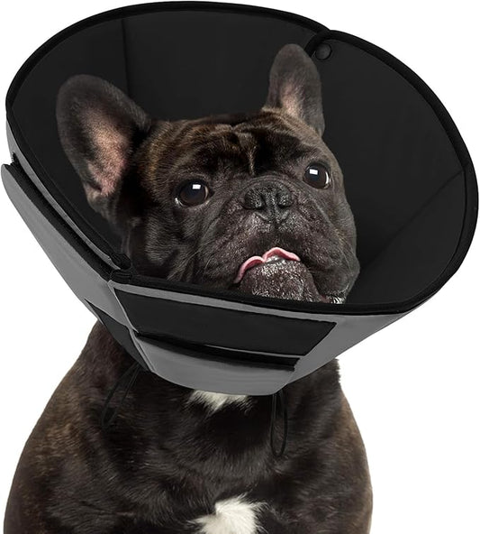Small Dog Cone Collar, Adjustable Soft Dog Cone for Small Dogs to Stop Licking, Pet Recovery Cone for Male Female Dogs, Grey S