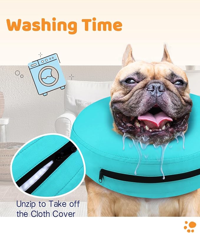 Supet Inflatable Dog Cone Collar Alternative After Surgery, Doggie Neck Donut Collar Recovery ECollar for Post Surgery, Soft Dog Cone for Small Medium Puppies Cats