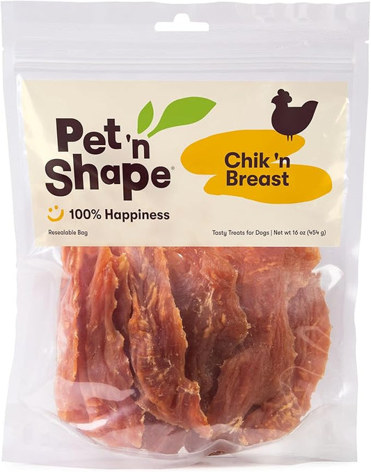 Pet 'n Shape - Chik 'n Breast - 100% Natural Chicken Jerky Dog Treats, 1 lb