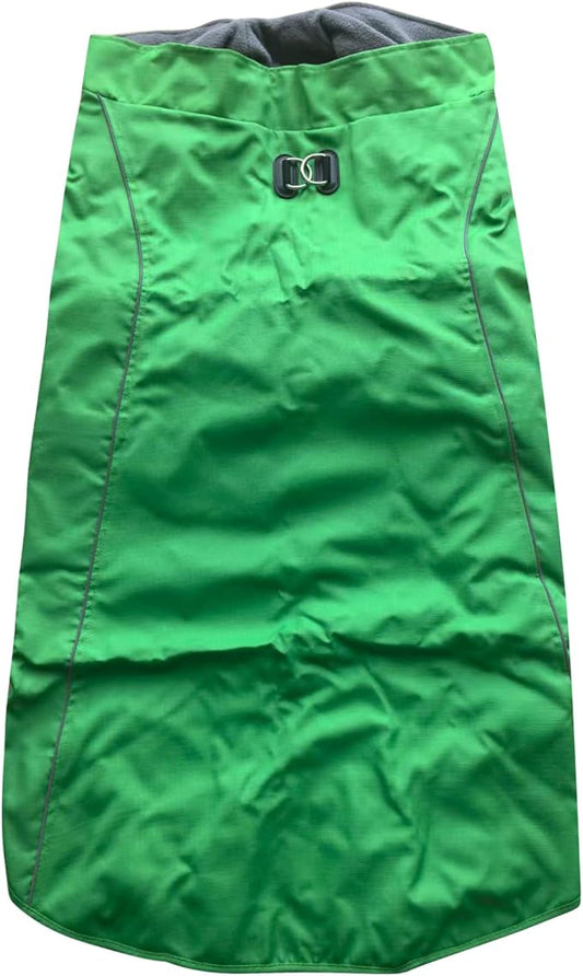 Outdoor Waterproof Dog Jacket for Extra Large Dogs,Doggie Coats with Harness Buitl in D-Ring Warm Fleece Dog Clothes for Cold Winter,Green 4XL