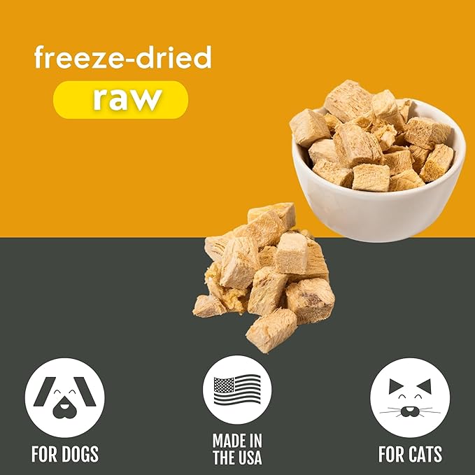 Momentum Carnivore Nutrition Freeze-Dried Chicken Breast Dog Treats – Single-Ingredient, Dog & Cat Treats – High-Protein, Grain-Free– 3 oz Bag