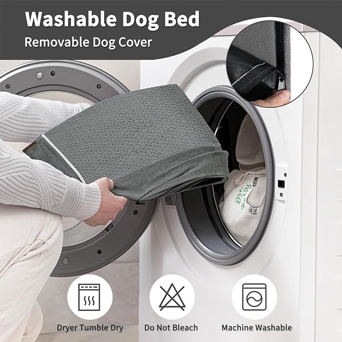 Orthopedic Dog Bed,Extra Large Sized XXL Dog Beds, Plush Washable & Waterproof Big Dogs Crate Bed,Egg Crate Foam Pet Beds Mat W/Removable Cover