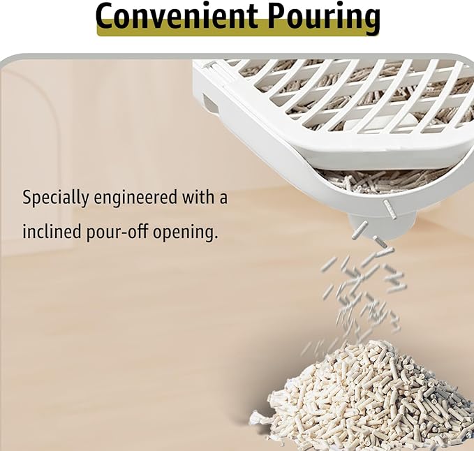 Litter Box Step, Litter Box Ramp with Anti Slip Base & Guard Cat Step 3.5 in/9 cm High – Dust‑Control Trapezoid PP Cat Ramps with 1 cm Sand Filter Gap & Removeable Design + 2 Sisal Balls