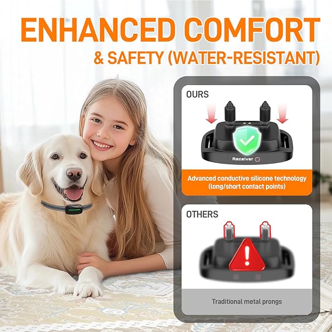 Dog Training Shock Collar 4000FT Dog Bark Collar with Remote IP67 Waterproof 4 Training Modes Beep Vibration Shock Light Mode Magnetic Charger Electric Dogs Collar 8-25 inches Single Shock Iron Black