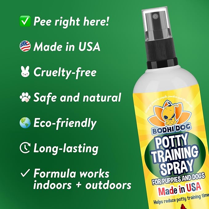 Bodhi Dog Potty Training Spray - Puppy & Dog Training Aid for Indoor & Outdoor Attractant Spray Use - Encourages Proper Dog Pee Here Habits - Safe for Pets & Home - Made in The USA (8 Fl Oz)