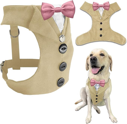 AVERYDAY Dog Tuxedo for Wedding Outfit, Dog Suit and Tie Costumes for Birthday, Halloween, Cosplay, Christmas Party, Pet Formal Wear with Bowtie, Tux for Medium Large Dogs, Bulldog, Labrador, Husky