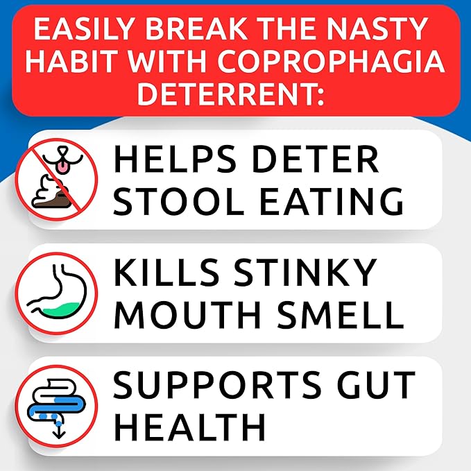 No Poo Chews for Dogs - Coprophagia & Stool Eating Deterrent with Probiotics, Digestive Enzymes & Breath Aid Support - Stop Dog Poop Eating - Made in USA - 120Ct