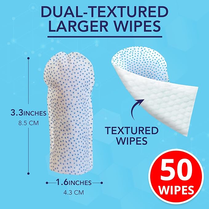 NOVEHA 100PCs Pets Dental Finger Wipes for Dogs & Cats | Freshens Breath, Reduces Plaque | Healthier Gums | Clean Teeth No Toothbrush | Vet Recommended Effective Natural Oral Care | Mint Flavor