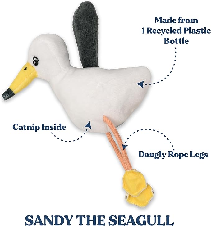 Cat Toys | Plush Toy Seagull Cat Toys for Indoor Cats | Eco Friendly Toy Made from Non Toxic Materials