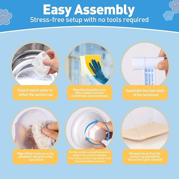 Cats Window Perch, Window cat Bed,Hammock, House, Equipped with Two Powerful Suction Cups, The Load-Bearing Capacity is Stronger, and The cat can Rest Assured to bask in The Sun(Gray)