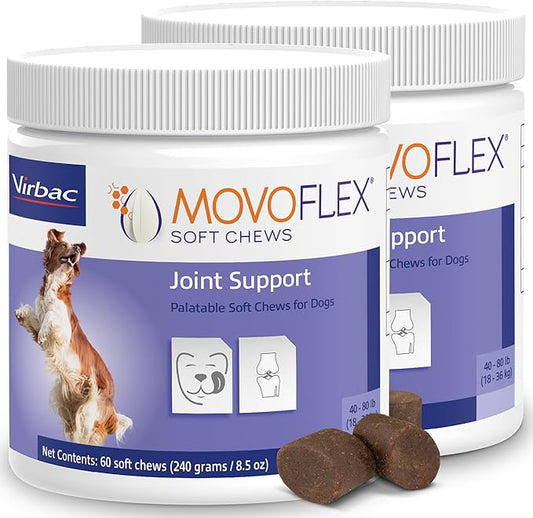MOVOFLEX Soft Chews Hip and Joint Support Supplement for Medium Dogs -120 Count by Virbac