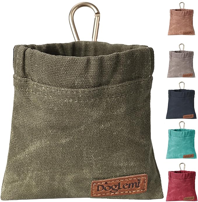 ETIAL Dog Treat Pouch,Portable Puppy Dog Training Treat Bag,Hand Free Dog Walking Bag,Auto Closing Pet Feed Snack Reward Pocket,Dog Food Dispenser for Pet Puppy Travel or Outdoor Use